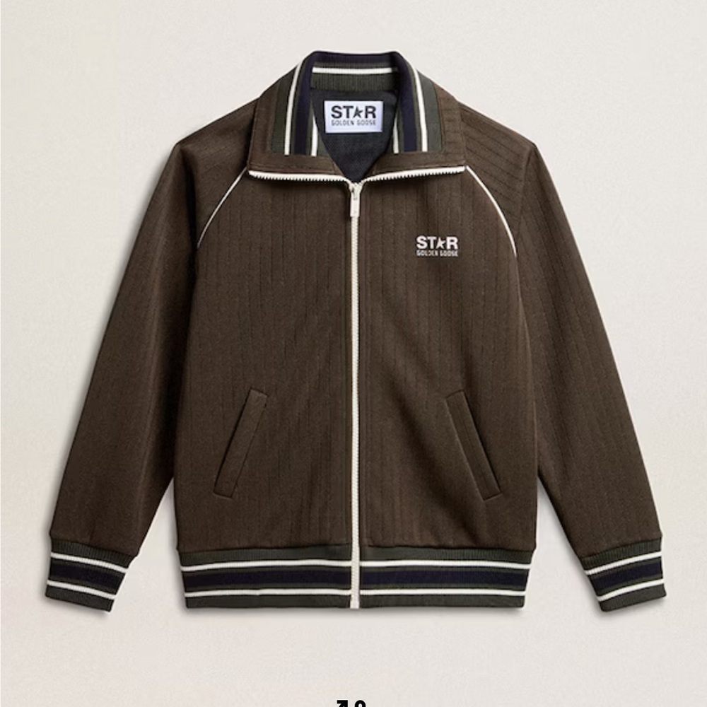 Golden Goose Men’s zipped track raglan jacket in military green